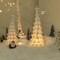 Light Up Ceramic Christmas Tree, 2 Pack Lighted Porcelain Christmas Tree with Star, Matte White Small Xmas Tree Table Centerpiece Xmas Tree Figurines for Tabletop Decor
